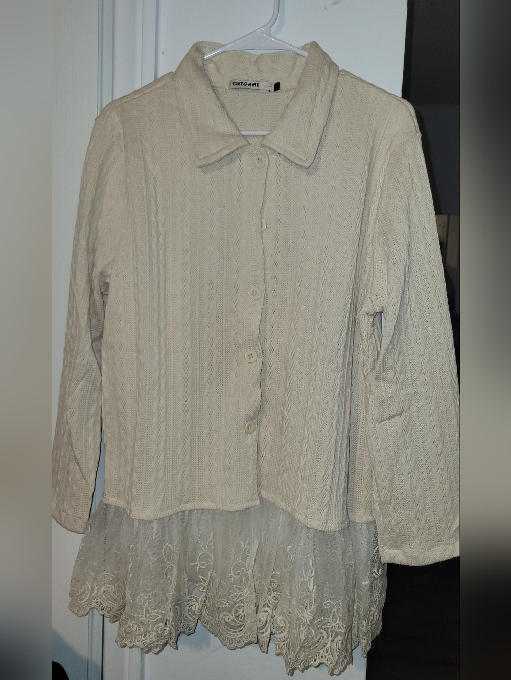 NIP Origami Tunic With Lace L/XL